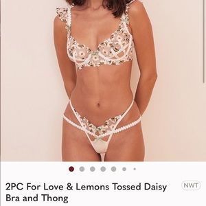 2PC For Love & Lemons Tossed Daisy Bra and Thong